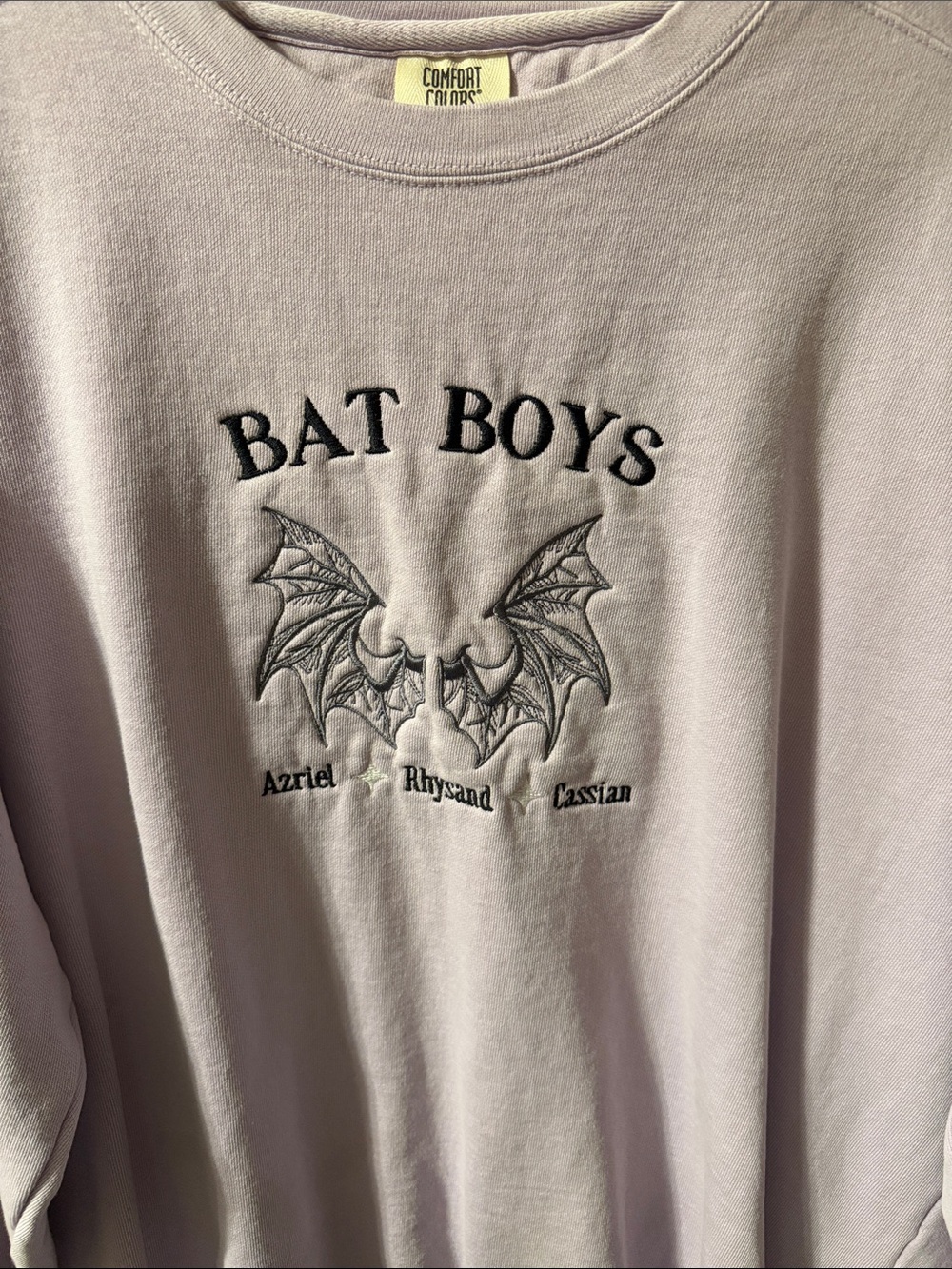 Comfort Colors Lilac "BAT BOYS" Crewneck Sweatshirt - Picture 2 of 4